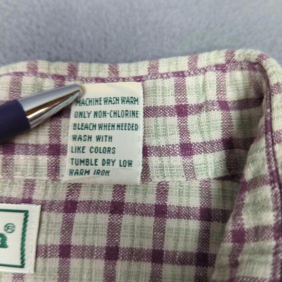 LL Bean Linen/ Cotton Flannel Shirt Mens Large Tall Cabin Gorpcore Work Outdoors - Picture 6 of 7